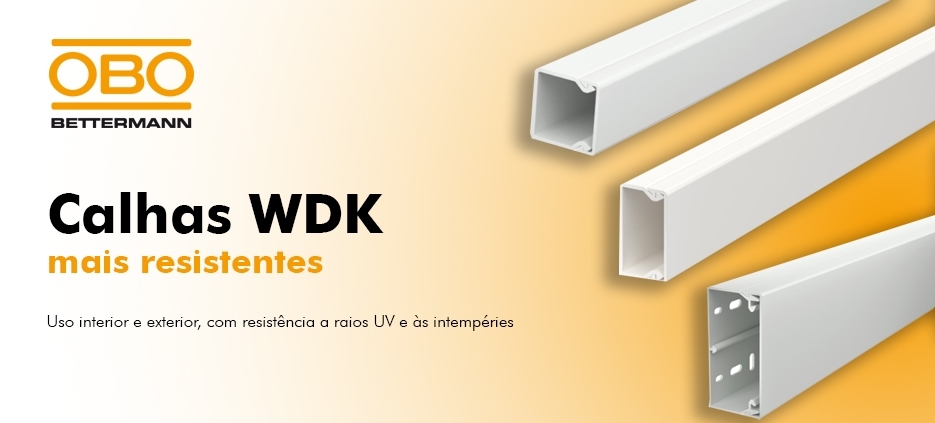 Calhas WDK com resistência a raios UV e às intempéries da Obo Bettermann